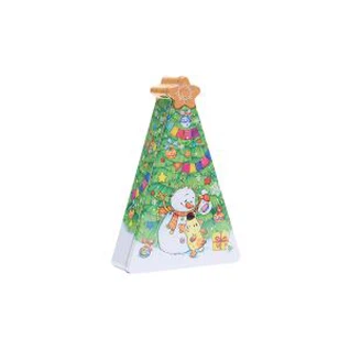 Hyrwyddo coed Nadolig tun gyda seren uchaf